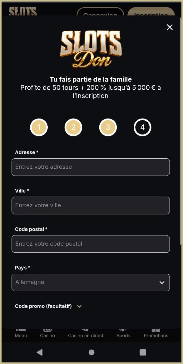 Devenez membre chez Slotsdon dès aujourd'hui avec une inscription rapide