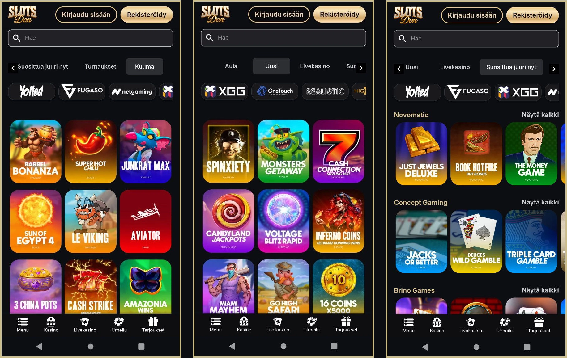 Kokoelma kaikista kolikkopeleistä Slotsdonilla