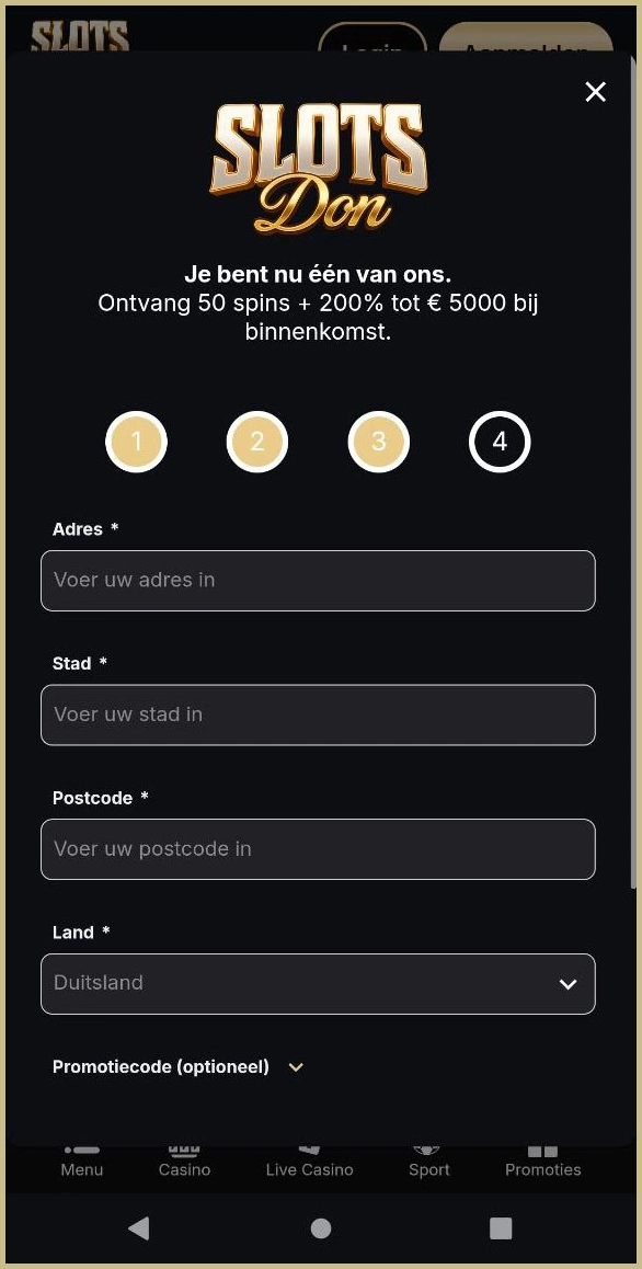 Konto registreren en stortingsmethoden bij Slotsdon Nederland