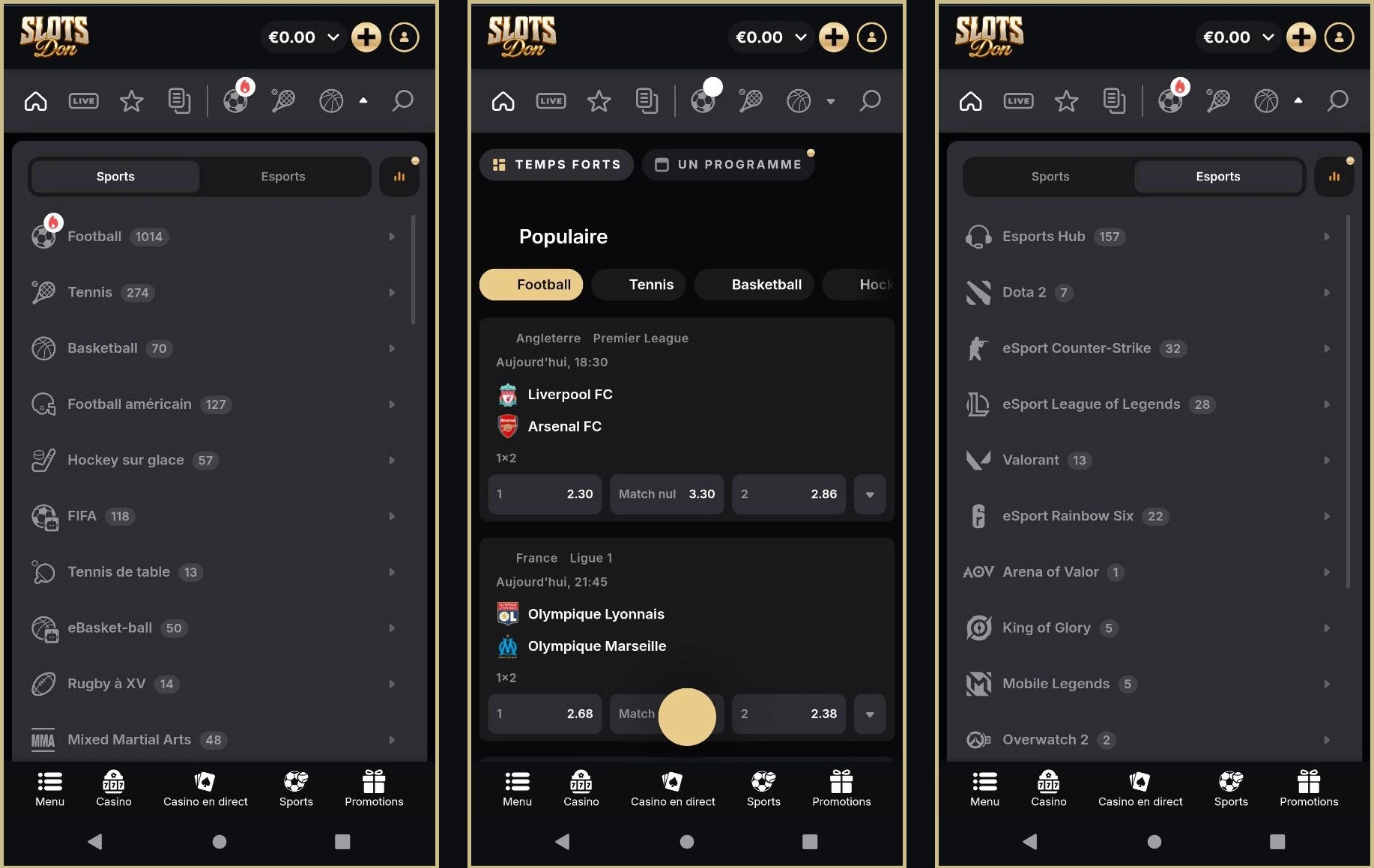 Paris sportifs en direct sur les événements en temps réel chez Slotsdon
