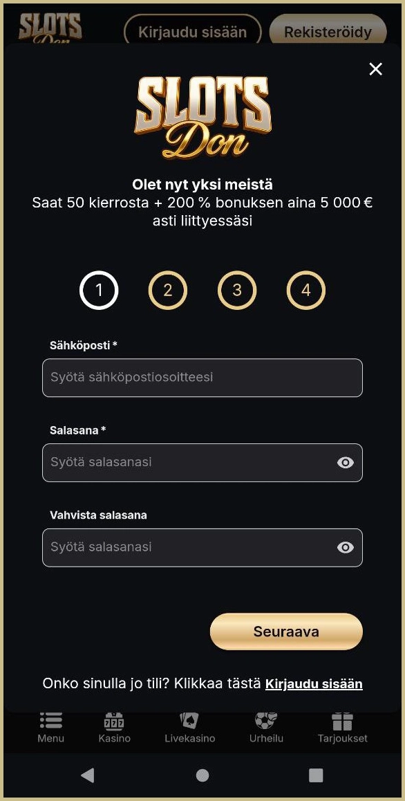 Luo nopeasti Slotsdon-tili uusille pelaajille