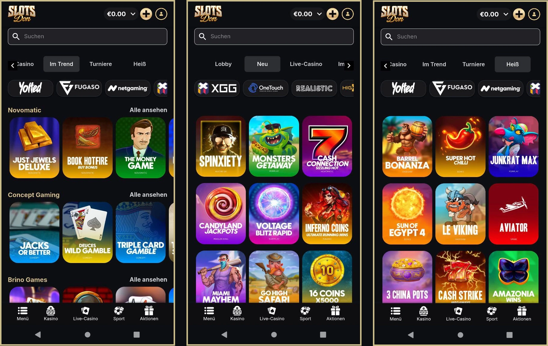 Alle Slots bei Slotsdon 